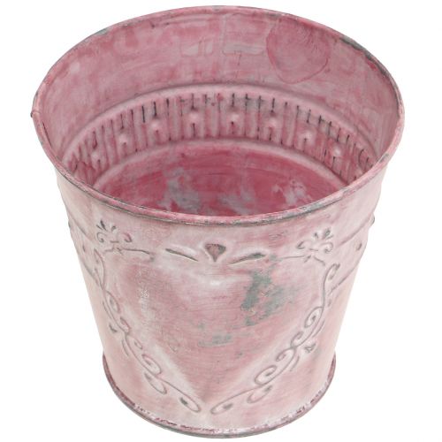 Floristik24 Metal pot pink Ø12cm H11cm