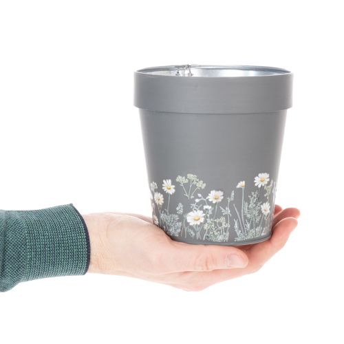 Product Flower pot with floral pattern for modern home and summer balcony decoration, 13cm, 4 pieces