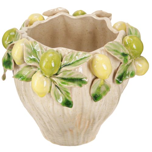 Floristik24 Decorative ceramic flowerpot – lemon pattern for southern flair Ø19.5cm