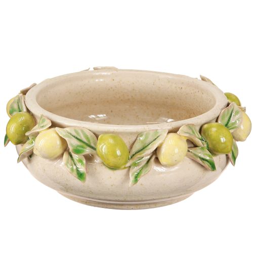 Product Ceramic bowl with lemons – Mediterranean decorative bowl for table & kitchen Ø21.5cm H8.5cm