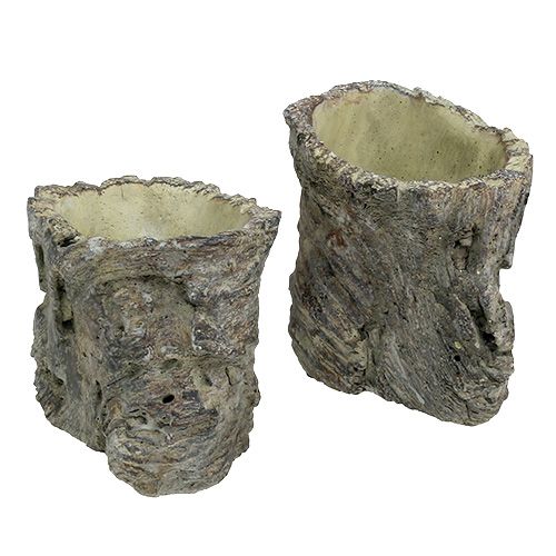 Pot as a tree trunk Ø10.5cm H12cm 2pcs