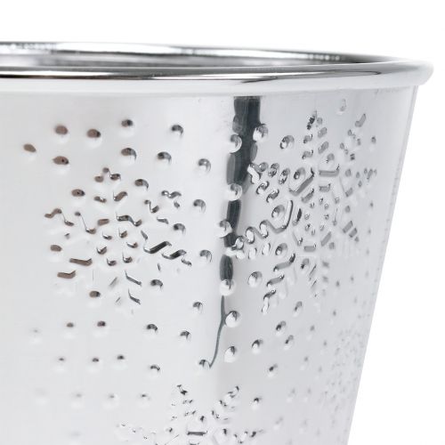 Floristik24 Pot with snowflake pattern Ø16.5cm H14.5cm 1 pc