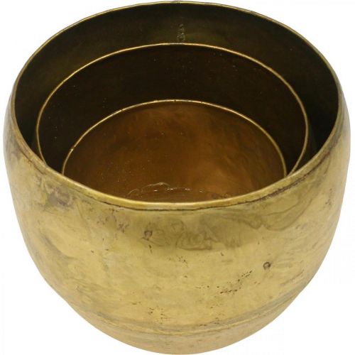 Product Decorative vases brass look metal vases Ø17.5/15/13cm set of 3