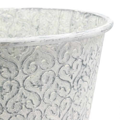 Floristik24 Zinc Bucket Washed White Ø29cm H28cm