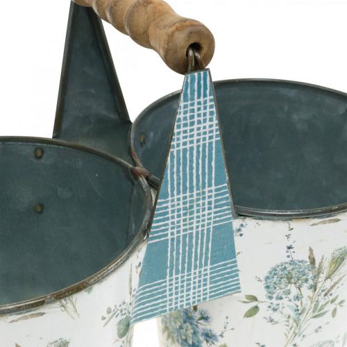 Floristik24 Double flowerpot summer decoration metal planter with handle vintage look Ø11.5cm