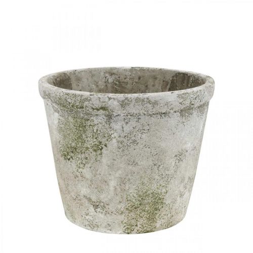 Flowerpot antique look planter with patina concrete Ø17.5cm H14cm