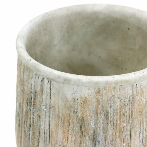 Floristik24 Planter nature striped heavy Ø14cm 2 pieces