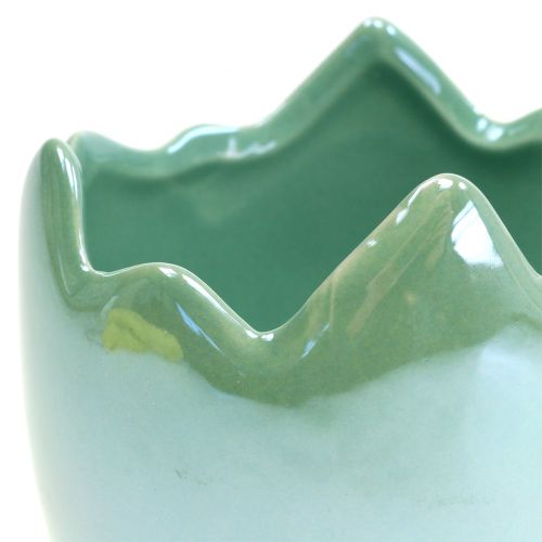 Floristik24 Planter eggshell light green mother-of-pearl Ø8cm H9cm 3pcs
