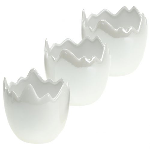 Floristik24 Planter eggshell white mother-of-pearl Ø8cm H9cm 3pcs