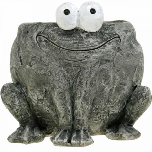 Product Pot holder frog with smile gray 11x12cm