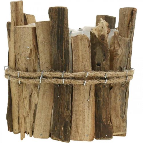 Floristik24 Flowerpot wooden planter rustic natural H11.5cm Ø9cm
