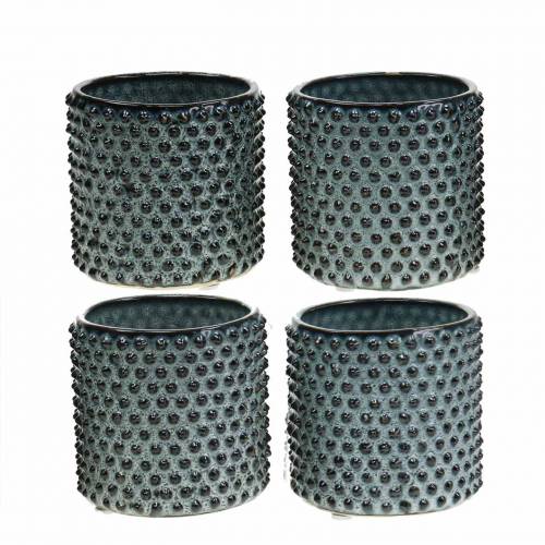 Floristik24 Planter blue, white Ø7.5cm H8cm 4pcs