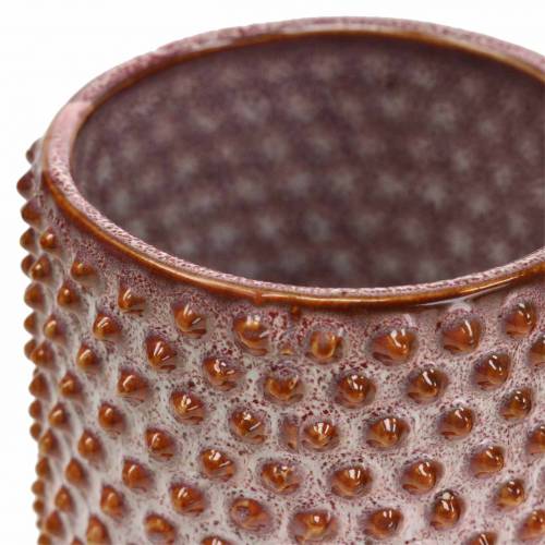 Floristik24 Planter ceramic glazed pink, orange Ø7.5cm H8cm 4pcs