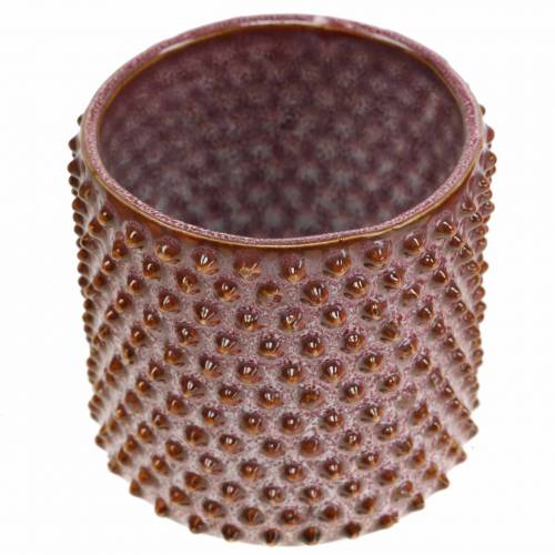 Floristik24 Planter ceramic glazed pink, orange Ø7.5cm H8cm 4pcs