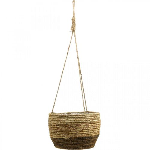 Floristik24 Hanging basket, basket of corn leaves, hanging planter Natural Ø28/24.5/21cm, set of 3