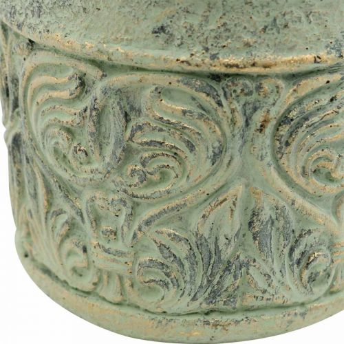 Floristik24 Plant pot antique look green, gold flower pot concrete Ø9.5cm H10.5cm