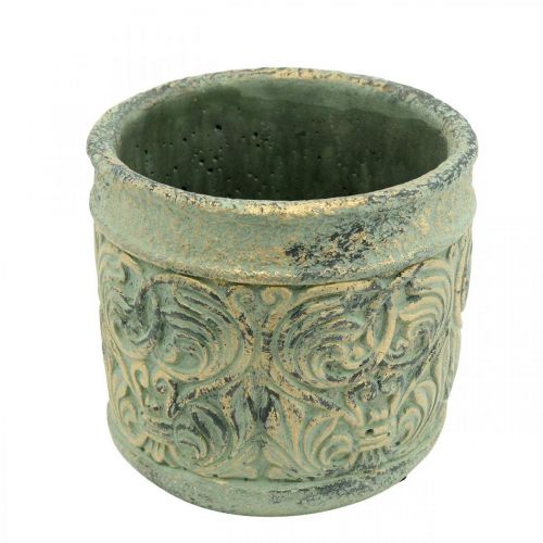 Floristik24 Planter antique look green, gold concrete pot Ø11cm H12.5cm
