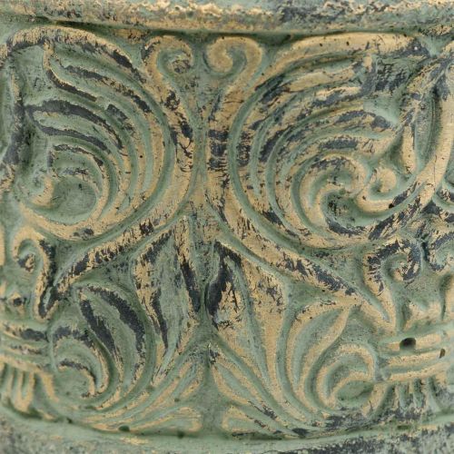 Floristik24 Planter antique look green, gold concrete pot Ø11cm H12.5cm