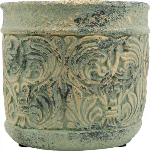 Floristik24 Planter antique look green, gold concrete pot Ø11cm H12.5cm