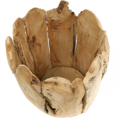 Floristik24 Paulownia wood plant pot, planter, wood decoration H32cm Ø28cm