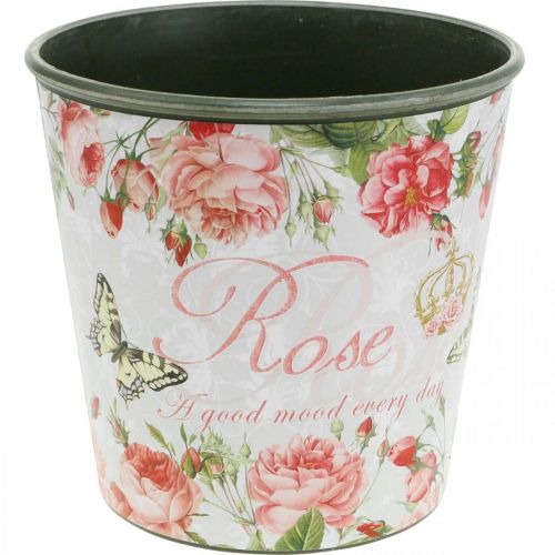 Product Planter, bucket for planting, planter with rose H13cm Ø13.5cm