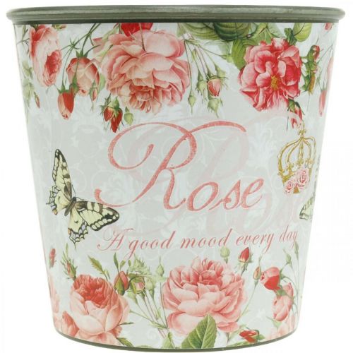 Product Planter, bucket for planting, planter with rose H13cm Ø13.5cm