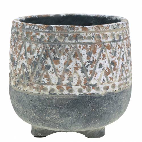 Floristik24 Plant pot antique concrete gray / white Ø11cm H10.5cm 6pcs