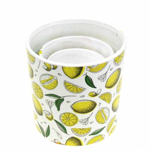 Floristik24 Planter lemon yellow Ø8/10/13cm set of 3