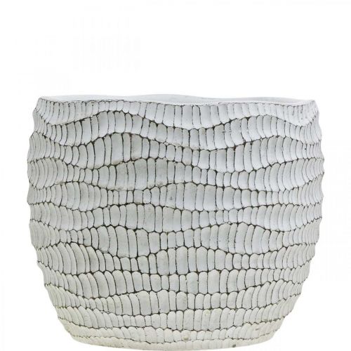 Product Planter Concrete White Vintage Honeycomb Decorative Flowerpot H15cm Ø15cm