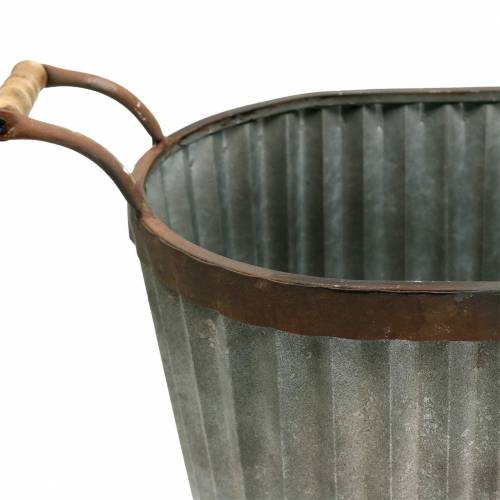 Floristik24 Planter with handles oval metal 45/50/60cm set of 3