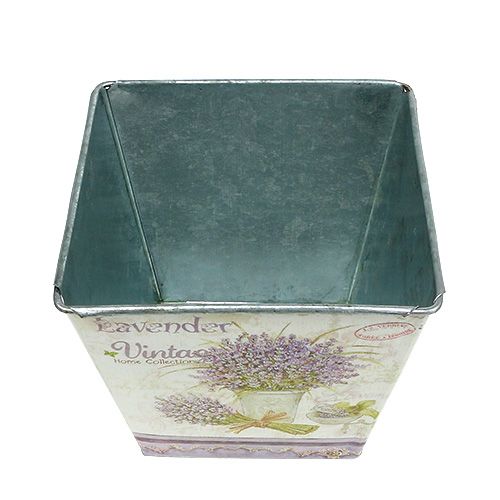 Floristik24 Metal pot with lavender motif, angular 3-set