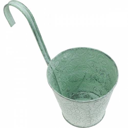 Floristik24 Flower pot for hanging vintage look plant pot green white washed Ø11.5cm