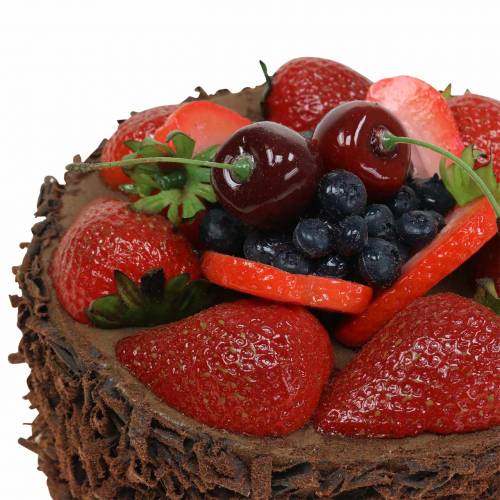 Floristik24 Artificial chocolate cream cake Ø15cm H11.5cm