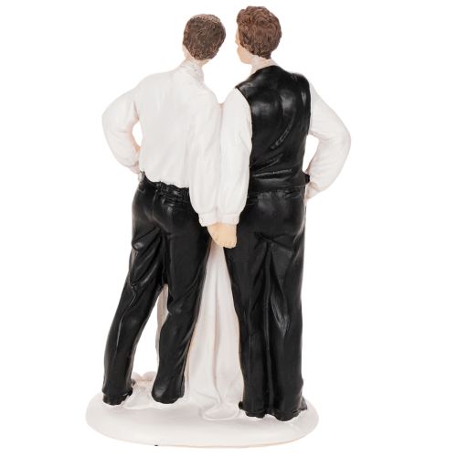 Cake topper of a male couple with cake, 16.5cm | Floristik24.ie