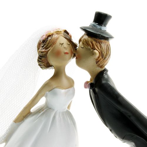 Floristik24 Cake figure bride and groom kissing 18cm