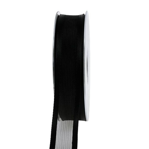 Product Mourning ribbon black with wire 25mm 25m