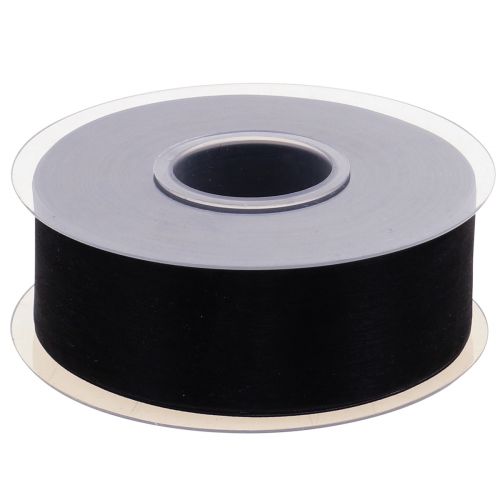 Product Mourning organza ribbon with selvage black 40mm 50m