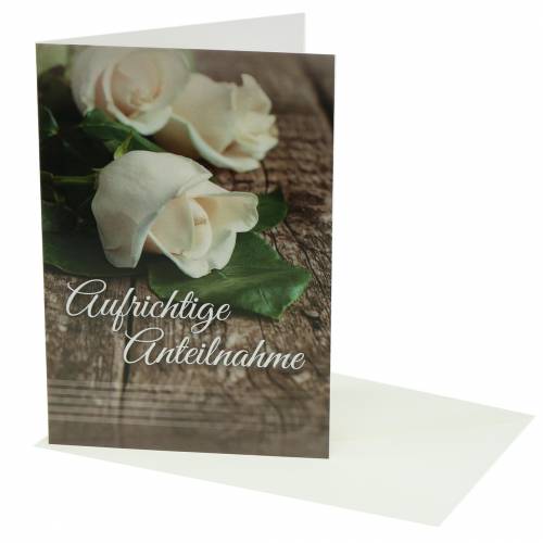 Floristik24 Sympathy card &quot;Sincere condolences&quot; with envelope 1pc