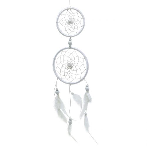 Floristik24 Dream catcher with feathers white 50cm 2pcs