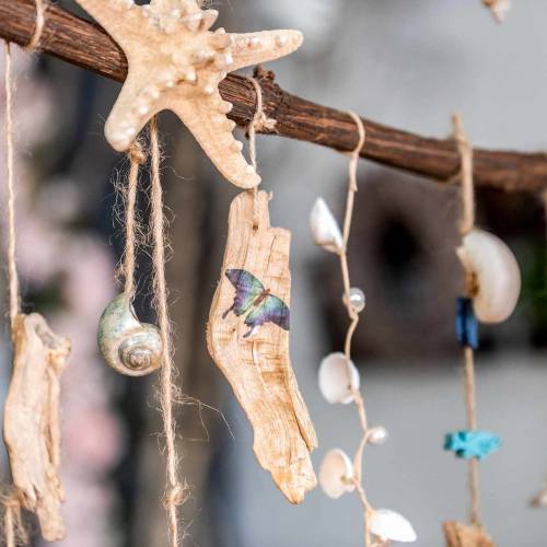 Product Pendant driftwood with butterfly 8-13cm 36pcs