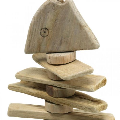 Floristik24 Fish driftwood nature, maritime decoration for hanging, fish bone L38cm