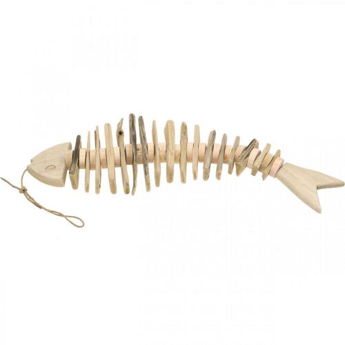 Floristik24 Deco fish driftwood nature, summer decoration for hanging maritime L59cm