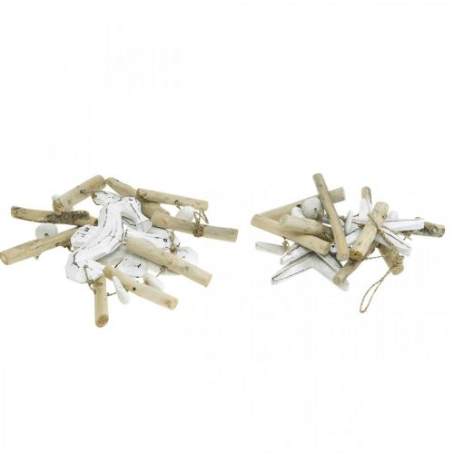 Floristik24 Maritime decoration garland driftwood window decoration 72/78cm set of 2