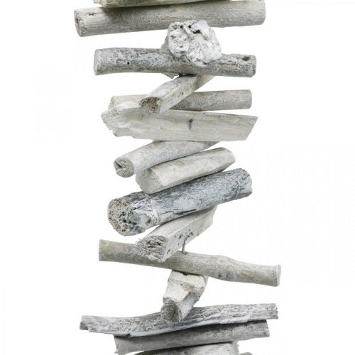 Floristik24 Driftwood Garland Maritime Deco Wood Washed White 80cm