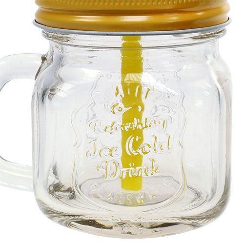 Floristik24 Drinking glass with lid Ø7cm H9cm 2pcs