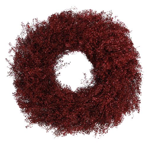 Product Decorative wreath, dried flowers, Bordeaux Lepidium, wall decoration, elegant, natural, Ø33cm