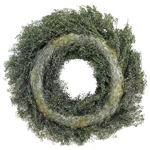 Product Dried flower decorative wreath, green metallic Lepidium, Ø33cm – Modern elegance for wall &amp; table