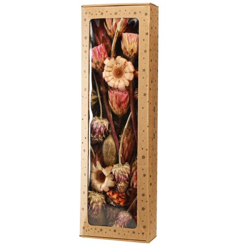 Product Dried flower mix: Pink protea, artichoke, poppy, natural decoration, 38cm, 580g
