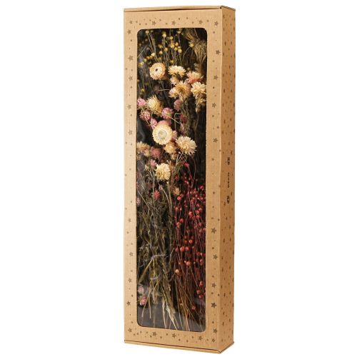 Floristik24 Dried flowers pink clover straw flowers dill flax 35cm 150g
