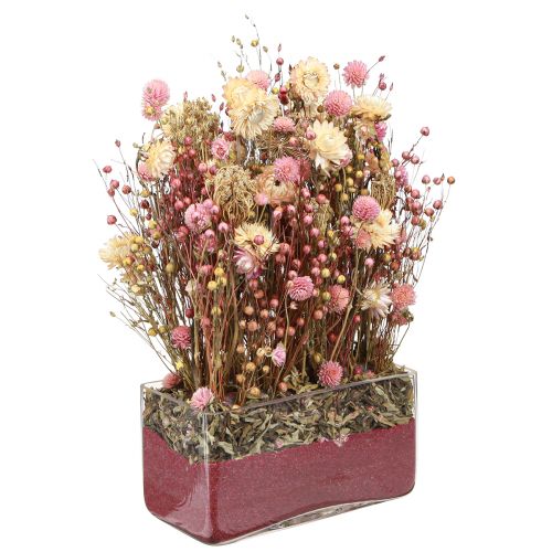 Dried flowers pink clover straw flowers dill flax 35cm 150g